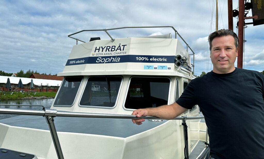 Pontus Björsner på Göta Kanal Charter satsar på elbåtar.